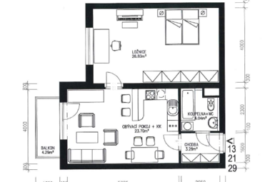 Byt 2+kk+ balkon a parkovací stání, Květná ul., Plzeň - Doudlevce