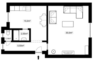 Větší cihlový byt 1+1, plocha 60 m2, velký sklep, zahrádka, Plzeň - Doubravka