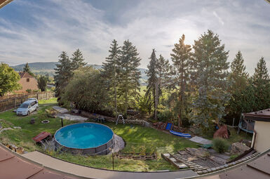 Panoramatická fotka z okna obýváku