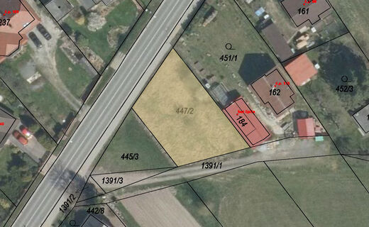 Fotografie nemovitosti - Pozemek o ploše 524 m2 s projektem na dům, Nekmíř, Plzeň - sever