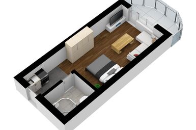 Apartmánový byt 1+kk + lodžie, Bavorská Ruda, Německo