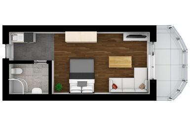 Apartmánový byt 1+kk + lodžie, Bavorská Ruda, Německo