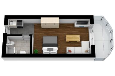 Apartmánový byt 1+kk + lodžie, Bavorská Ruda, Německo