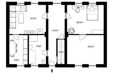 Rodinný dům 3+1, velká půda, parcela 446 m2, Staňkov